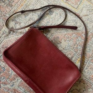 Vintage RARE oxblood maroon / red Coach convertible clutch & Cross Body